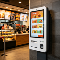 Kiosque de commande en libre-service mural 21,5/23,8/27/32 pouces avec écran tactile, terminal de paiement, système de commande de restaurant, processeur Intel Core