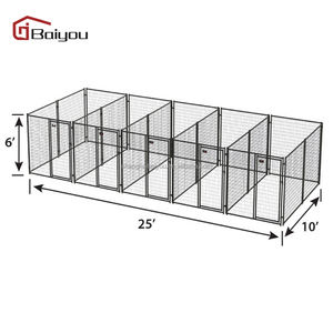 Tugas berat Modular Wire kawat las logam Mesh ramah lingkungan hitam dasar luar ruangan kandang anjing untuk anjing - Product Image 4