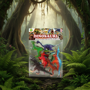 Dinosaurs Toy Set 6 Pieces Assorted Colors <b>Plastic</b> Figures For Kids Age 3+ - Product Image 3