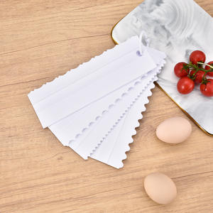 Ensemble de grattoirs en plastique, outil de pâtisserie double face, 4 pièces, pour la glace au beurre, la glaçage et la découpe de la pâte, rectangulaire, antiadhésif - Product Image 1