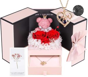 Boîte à bijoux OEM 2026 avec fleur éternelle, collier, bracelet, cadeau pour la fête des mères, pour la Saint-Valentin - Product Image 1
