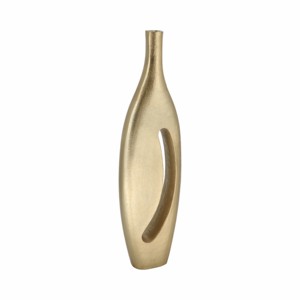 Vaso da tavolo moderno in metallo con design traforato per decorazioni con erba della pampa o steli artificiali - Product Image 2