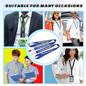 Lanière en polyester avec <span class=keywords><strong>porte</strong></span>-cartes Crochet <span class=keywords><strong>porte</strong></span>-clés détachable pour la sécurité des badges d'identité de bureau et le contrôle d'accès - Product Image 5