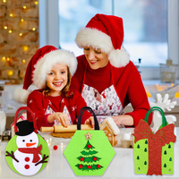 Usine en gros matériel robuste 9 pièces feutre traiter sacs petits cadeaux de fête de noël sacs pour vacances bonbons, collations