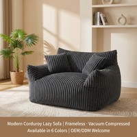 Canapé paresseux moderne en tissu, transfrontalier, compressé, avec siège inclinable, fauteuil de loisirs, structure mobile sans cadre, personnalisable pour la maison
