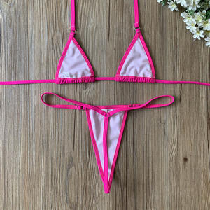 2024 người phụ nữ áo tắm tùy chỉnh hai mảnh áo tắm tùy chỉnh màu đen đỏ hồng thong Bikini tắm phù hợp với - Product Image 5