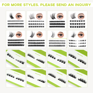 <span class=keywords><strong>Cils</strong></span> en grappe semi-permanents personnalisés avec logo, effet mouillé, pré-collés, autocollants, à poser, avec colle - Product Image 6