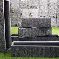 Jardinières rectangulaires en fibre de verre, grandes et hautes, écologiques, légères, pour clôtures de jardin et pots de fleurs