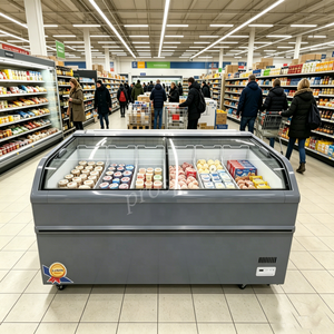 Vitrine réfrigérée commerciale de 1,8 m, style européen, <span class=keywords><strong>gris</strong></span>, 2 portes, en acier coloré, à refroidissement direct, pour charcuterie - Product Image 6