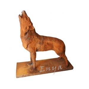 Grande prato rustico realistico ululante statua del lupo all'aperto decorazione da giardino in ghisa animali realistici artigianato in metallo - Product Image 5