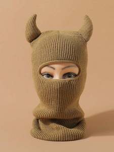 Pasamontañas de punto unisex, <span class=keywords><strong>cubierta</strong></span> de cara completa, calentadores de cuello de invierno, máscara para la cabeza, máscara de esquí estilo cuerno del <span class=keywords><strong>Diablo</strong></span> - Product Image 6