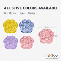 Tapis de léchage en silicone Patte de Père Noël pour animaux de compagnie, tapis d'alimentation lente pour chiens et chats, idéal pour les fêtes