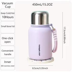 Botella de Agua Aislada al Vacío de Acero Inoxidable 316 de 450 ml con Logotipo Personalizado, Aislamiento Térmico de 6-12 Horas, Tapa a Prueba de Fugas con un Toque - Product Image 3