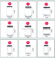 Jam penyimpan wadah kaca makanan kaleng, Jam kosong kedap udara bulat acar dengan tutup logam 25ml - 1000ml