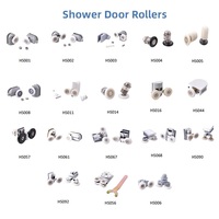 19-27mm Diamètre de la roue Salle de douche Porte coulissante en verre Roulement de roue Salle de bain Enceinte Porte Roller Runner pour porte en verre 4-6mm