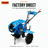 Micro-cultivateur diesel 212CC, moteur à essence 4 temps, roues de transport pour le champ, pour la ferme, deux roues motrices, sol dur