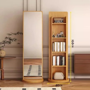 Étagère de rangement sur mesure pleine longueur avec miroir, décoration intérieure multifonctionnelle, design moderne - Product Image 2