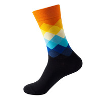 Coton peigné mode Hip Hop homme femme chaussettes Harajuku Skateboard Plaid chaussettes drôle Sokken