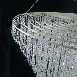 Lustre d'hôtel en forme de branche <span class=keywords><strong>argent</strong></span>ée, en acrylique et fer, avec perles, luminaires suspendus ronds pour la décoration de mariage - Product Image 3