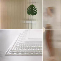 Vidrio Templado Acanalado Ultra Transparente de Estilo Moderno para Separador de Ambientes en Restaurantes