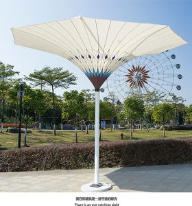 Ligne de jardin de <span class=keywords><strong>tulipe</strong></span> ronde, océan fin résistant aux UV piscine <span class=keywords><strong>parapluie</strong></span> électrique avec Parasol Led pour Villa - Product Image 4
