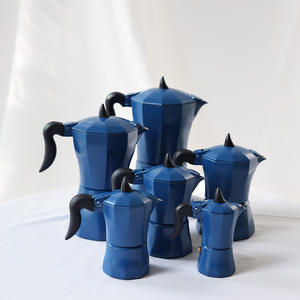 Olla <span class=keywords><strong>Moka</strong></span> cubana clásica italiana, estufa azul, cafetera Espresso, cafeteras de Metal, máquina de elaboración de tazas Espresso - Product Image 1