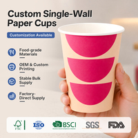 Gobelet en papier à emporter personnalisé avec logo, fond sans couture, qualité supérieure, sans plastique, pour boissons froides, vente en gros pour cafés