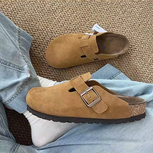 Birkenstocks pour femmes, hiver, fermées, respirantes, douces, sabots à enfiler, mules, motif uni, daim, plateforme en liège, <span class=keywords><strong>EVA</strong></span> - Product Image 4