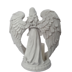 Personalizzabile fatto a mano scultura in resina di angelo candelabro statua nautica <span class=keywords><strong>da</strong></span> tavolo interno dipinto globo di neve artigianato di natale - Product Image 6
