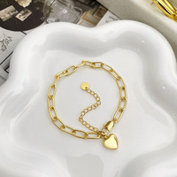Pulsera de Cadena con Dijes de Zirconia Brillante, Chapada en Oro de 18K, Estilo Minimalista y Moderno, Regalo para Mujer