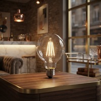 Ampoule LED à filament G95 en verre doré, E27 220-240V CE ErP, lampe globe Edison 5W blanc chaud pour la décoration de café, hôtel, maison