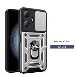 Couverture arrière magnétique antichoc Lichicase pour Infinix Zero 30 Hot 30 Play Hot 30i 40i Armor Case avec porte-anneau