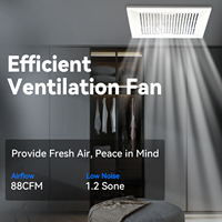 Ventilateur de plafond puissant DCFAIR BPT10-25H pour salle de bain et cuisine, double roulement à billes, commande par bouton, construction métallique