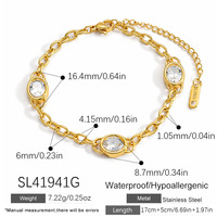 Bracelet tendance SUMMLY à maillons géométriques en zircon, plaqué or 18 carats, en acier inoxydable, ensemble de bracelets chaîne à la mode pour femme, cadeau de fête