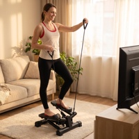 Mini appareil d'exercice aérobie pour la maison, pédalier de fitness avec bandes de résistance