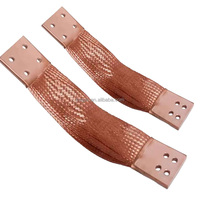 Connecteur de mise à la terre industriel en cuivre tressé avec borne de raccordement pour câble de mise à la terre de tableau électrique