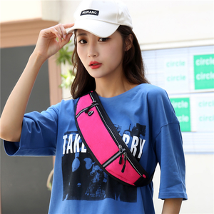 Riñonera con cierre de cremallera impermeable unisex con patrón de letras de poliéster Oxford multicolor con logotipo personalizado para deportes al aire libre y correr - Product Image 6