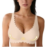 Soutien-gorge en gelée sans couture, style européen et américain, à décolleté profond en V. Push-up pour poitrine généreuse. Soutien-gorge confortable