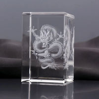 Honor of Crysal K9 bloque 3D claro zodiaco chino láser dragón Animal cubo decoración del hogar