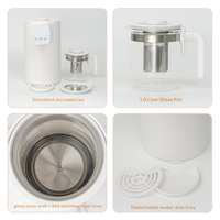 Samovar électrique turc avec théière en verre, appareil électroménager, écran LED, contrôle de la température, fabricant, commande OEM
