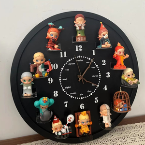 Kim loại đồng hồ treo tường tủ lạnh nam châm búp bê hiển thị hộp mù tự làm con số lưu trữ chủ sở hữu từ levitation đồng hồ cho nhà hoặc văn phòng - Product Image 2