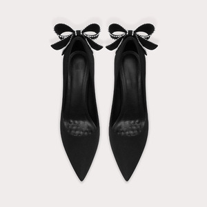 Scarpe Nere con Tacco Alto per Donne con Piedi Larghi, Nuovo Stile per Banchetti, Regalo per Adulti, Scarpe da Donna Taglie Grandi - Product Image 3