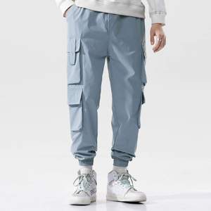Mens Multi <b>Pocket</b> Mid Waist Cargo Pants Outdoor Utility Casual Cotton Straight Leg Quick Dry Breathable <b>Trousers</b> - Product Image 5