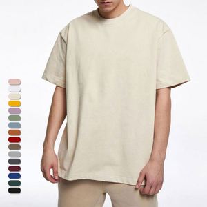 Cut Sew Manufacturing Company Custom Clothing Men's T-Shirts 280Gsm Heavy Cotton Regular Fit <b>Drop</b> Shoulder Print Hip Hop - Product Image 1