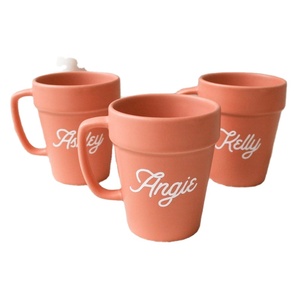 Pot de fleur <span class=keywords><strong>personnalisé</strong></span> tasse poterie plante tasse terre cuite bureau anniversaire idée cadeau tasse pour ami collègue - Product Image 1