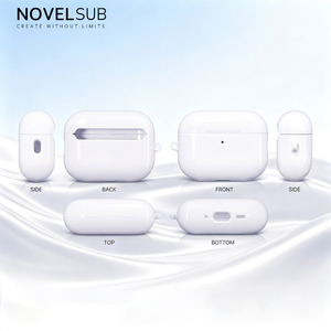 Funda de sublimación 3D para AirPods 1 2 3 4 Pro 1 2 3, de PC recubierto, para impresión personalizada DIY, con correa y cubierta protectora. - Product Image 4