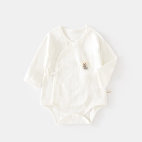Ropa de Bebé Niña Recién Nacida, Mono Triangular de Tela Modal Personalizada, Mono Triangular con Estampado Animal para Primavera y Otoño