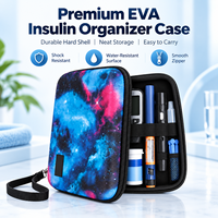 Kotak Penyimpanan Medis Keras Berbahan EVA Tahan Air, Penyerap Guncangan, Organizer Perlengkapan Insulin Glukosa untuk Perjalanan Sehari-hari Penderita Diabetes