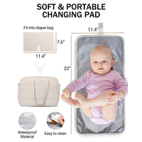 Sac à dos à couches en nylon matelassé tire-lait compartiment pour ordinateur portable coussin à langer pour bébé poussette boucle sangles bouffant bébé soins imprimer