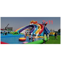 Glissière gonflable de piscine de parc d'équipement de jeu d'eau de terre géante marine étonnante pour des adultes d'enfants